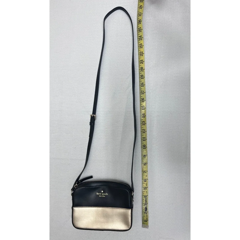 Kate Spade Crossbody Bag Womens Small Black Gold Good Two Tone Camera Bag